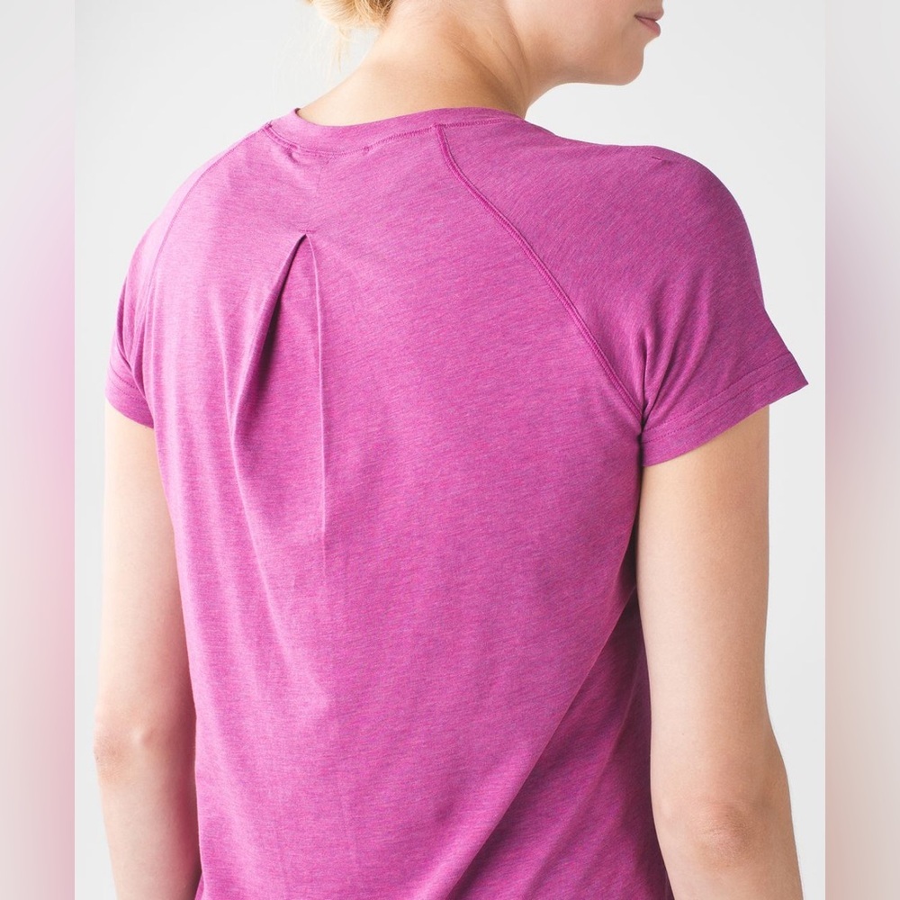 Lululemon Anahatasana Short Sleeve Tee Heathered Sapphire Blue - Picture 6 of 11